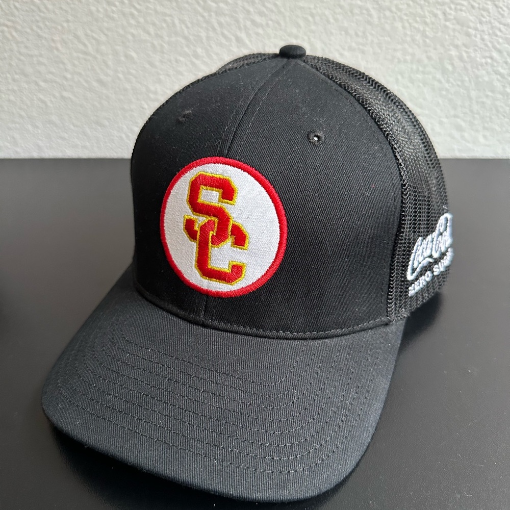 USC Trojans Black Mesh Cap with Red and Yellow Logo Coca Cola Logo
